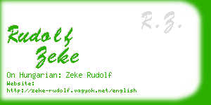 rudolf zeke business card
